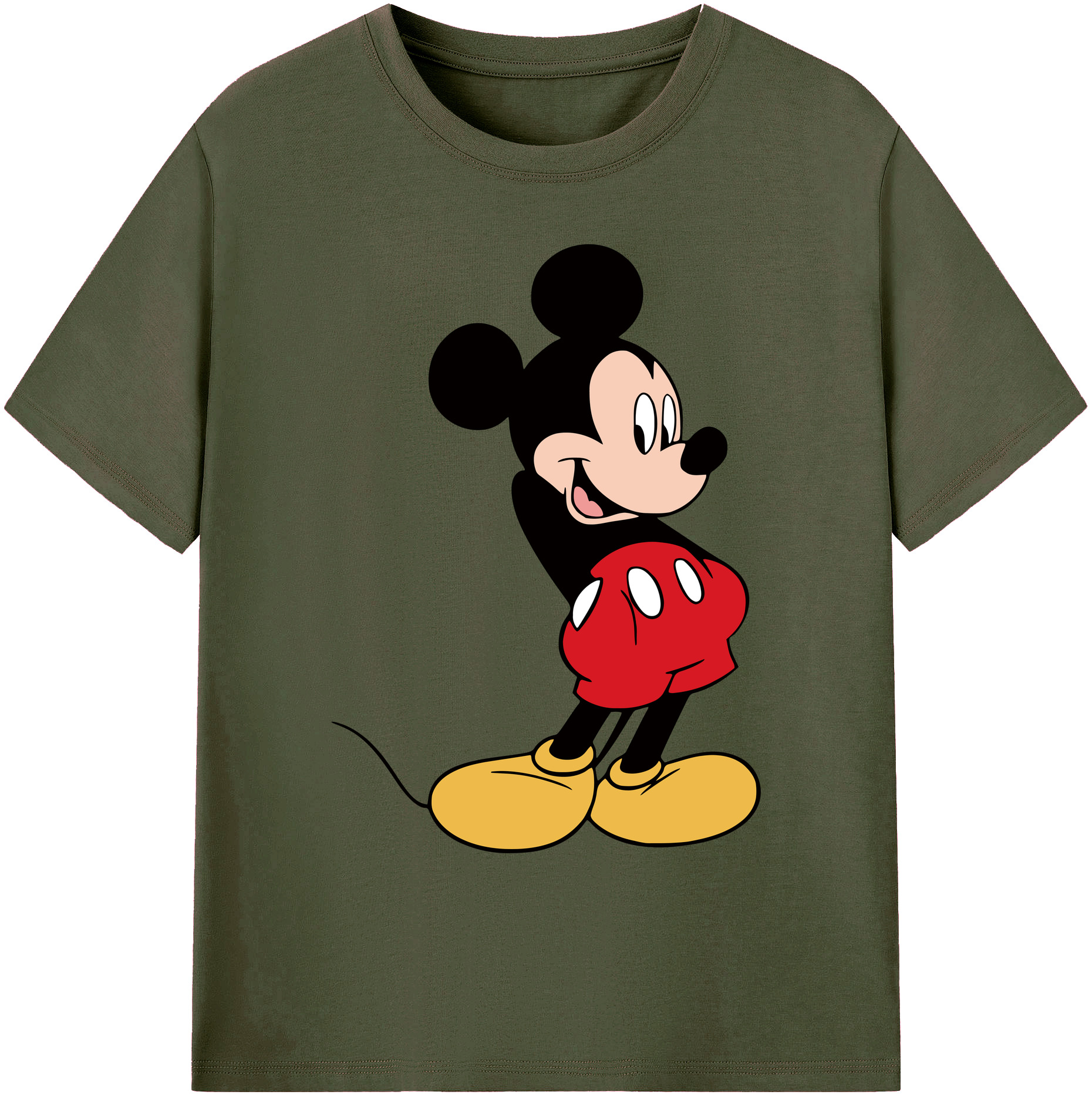 ミッキーマウス Mickey Mouse 綿100％ メンズ半袖Tシャツ｜肌触りやわらか＆通気性